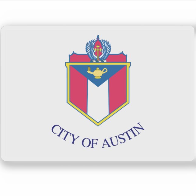 Flagga Austin, Texas Klistermärken (Framsida)