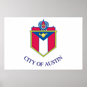Flagga Austin (Texas) Poster
