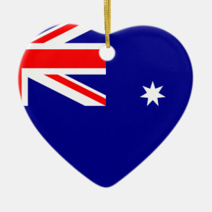 Flagga Australien. Australiensiskt symbol Julgransprydnad Keramik