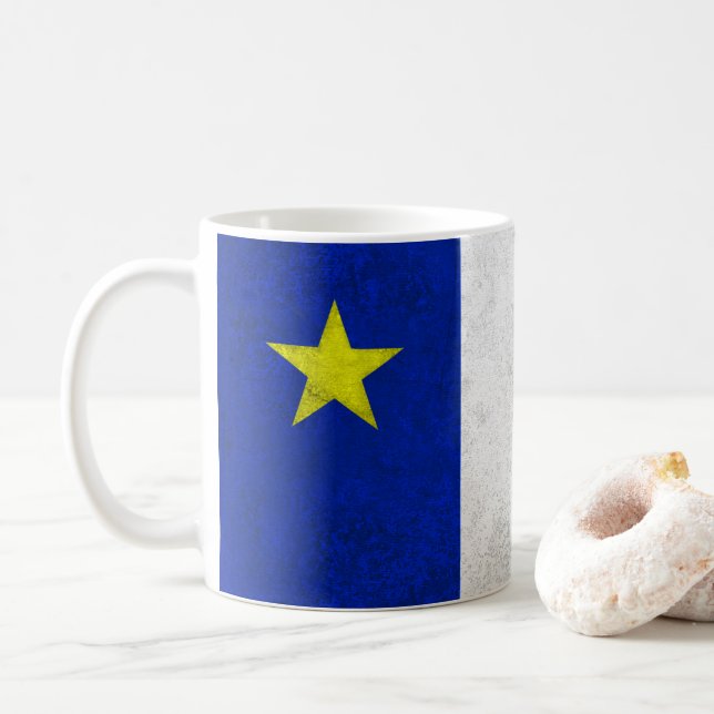 Flagga av Acadia Distress Grunge Kaffemugg (Med munk)