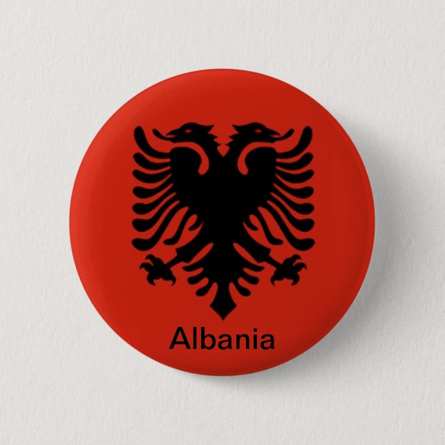 Flagga av Albanien Knapp (Framsida)