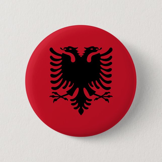 Flagga av Albanien knäppas Knapp (Framsida)