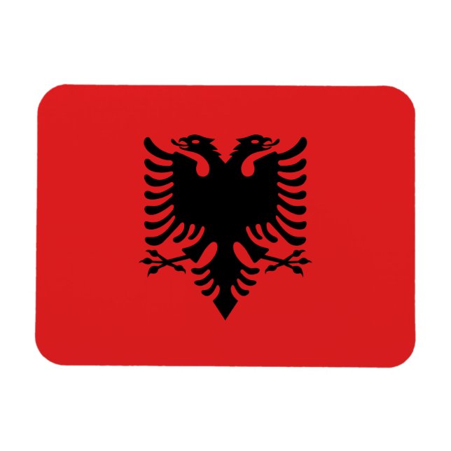 Flagga av Albanien Magnet (Horisontell)