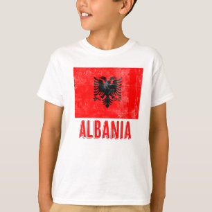 Flagga av Albaniens "Grunge"-utseende T Shirt