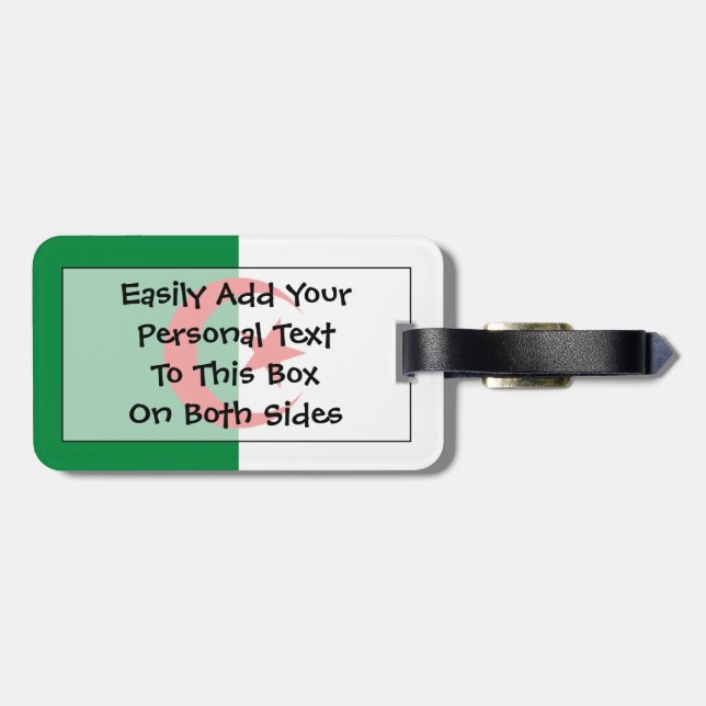 Flagga av Algeriet Easy ID Bagagebricka (Baksida Vågrät)