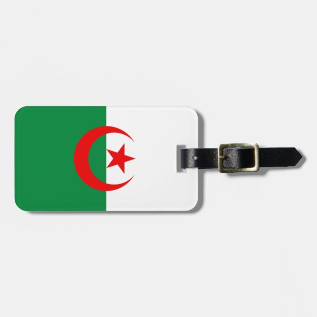 Flagga av Algeriet Easy ID Bagagebricka (Horisontell Framsida)