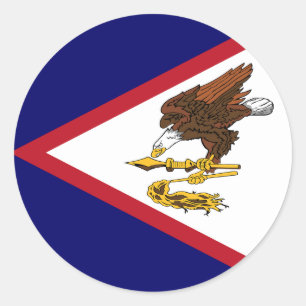 Flagga av American Samoa Runt Klistermärke