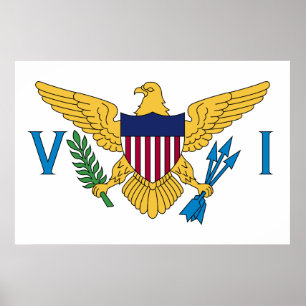 Flagga av Amerikanska Jungfruöarna Poster