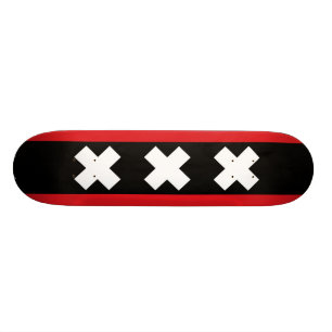 Flagga av Amsterdam, Nederländerna Mini Skateboard Bräda 18,5 Cm