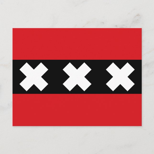 Flagga av Amsterdam, Nederländerna Vykort (Framsida)