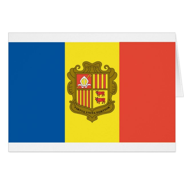 Flagga av Andorra Hälsningskort (Framsidan Horizontal)