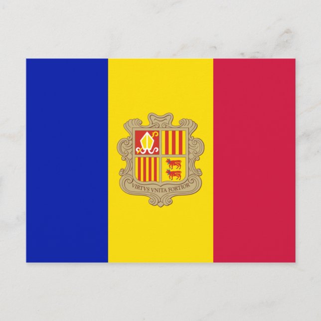 Flagga av Andorra Postcard Vykort (Framsida)