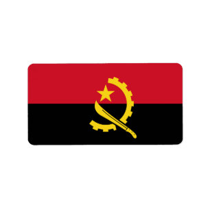 Flagga av Angolas etiketter Adressetikett