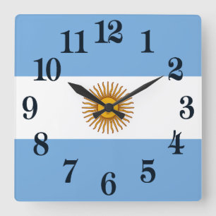 Flagga av Argentina Bandera De Argentina Fyrkantig Klocka