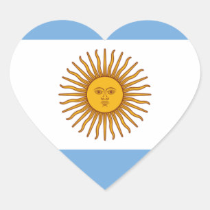 Flagga av Argentina - Bandera de Argentina Hjärtformat Klistermärke