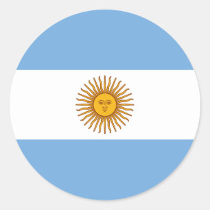 Flagga av Argentina - Bandera de Argentina Runt Klistermärke