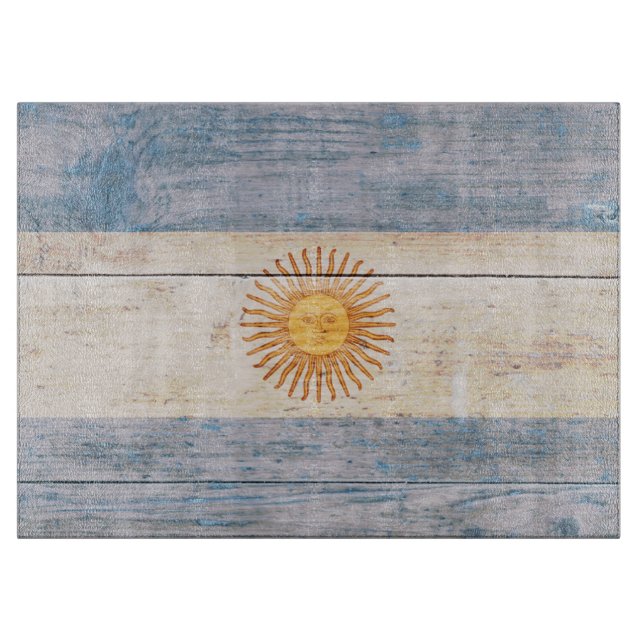 Flagga av Argentina på trä (Framsidan)