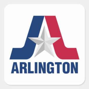 Flagga av Arlington, Texas Square Sticker Fyrkantigt Klistermärke