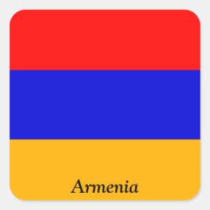 Flagga av Armenien Fyrkantigt Klistermärke