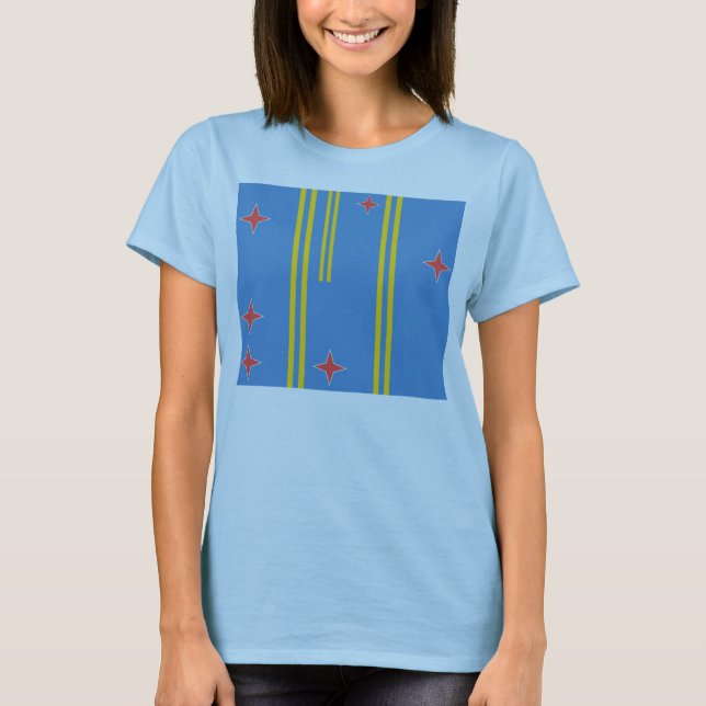 Flagga av Aruba 6 Star Shirt Tee (Framsida)
