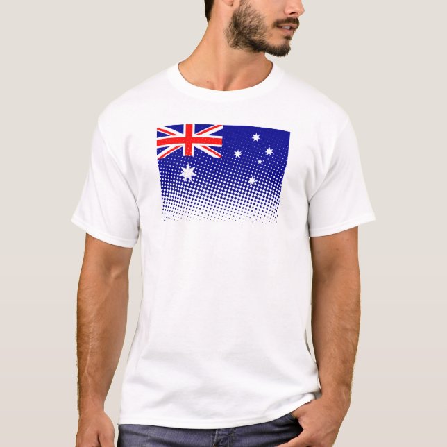 Flagga av Australien med rastereffekt T Shirt (Framsida)
