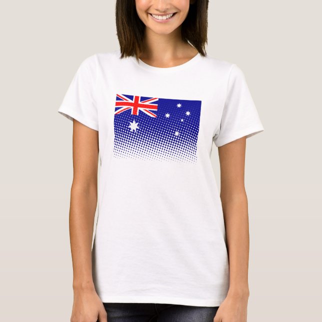 Flagga av Australien med rastereffekt T Shirt (Framsida)