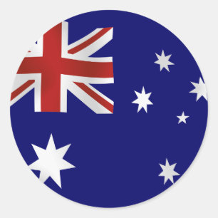Flagga av Australien Runt Klistermärke