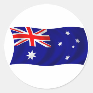 Flagga av Australien Runt Klistermärke