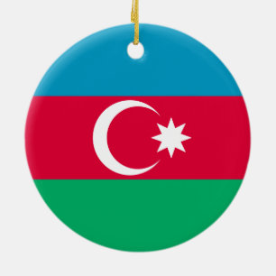 Flagga av Azerbajdzjan Julgransprydnad Keramik