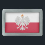Flagga av bältet för den Polen vitörnen spänner<br><div class="desc">Flagga av bältet för den Polen vitörnen spänner fast</div>