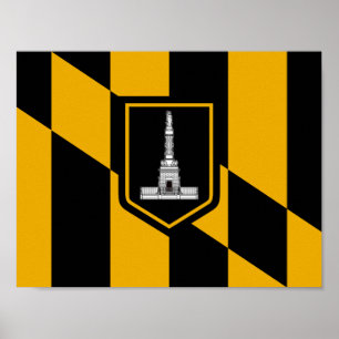 Flagga av Baltimore Poster
