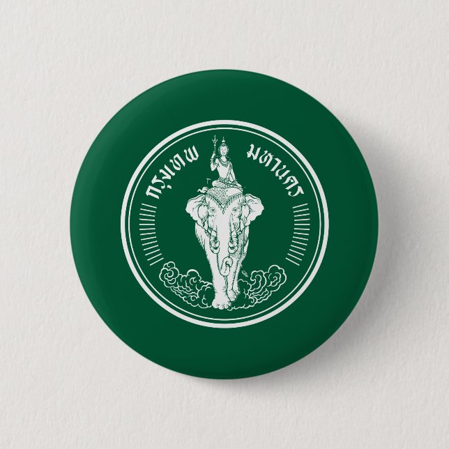 Flagga av Bangkok, Thailand Pinback Button Knapp (Framsida)