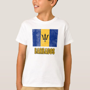 Flagga av Barbados "Grunge" ser ut. T Shirt