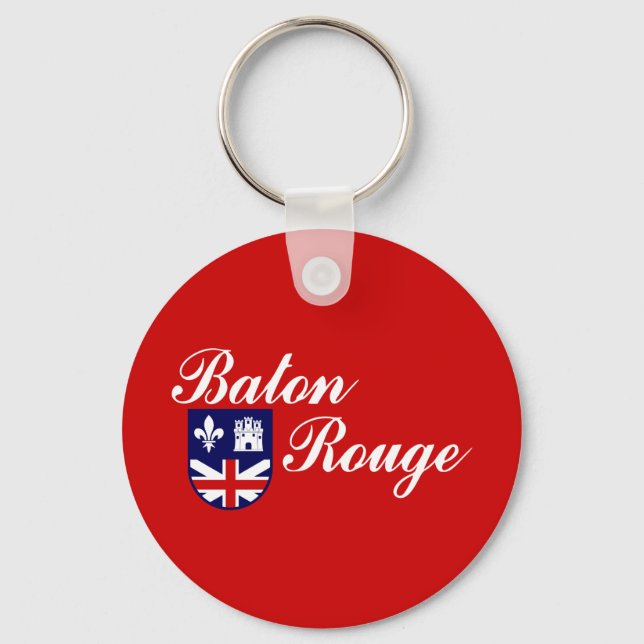 Flagga av Baton Rouge, Louisiana Keychain Nyckelring (Framsida)