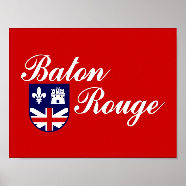 Flagga av Baton Rouge, Louisiana Poster (Framsidan)