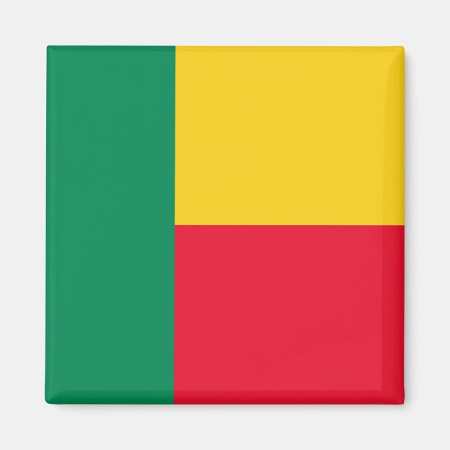 Flagga av Benin (Afrika) Magnet (Framsidan)