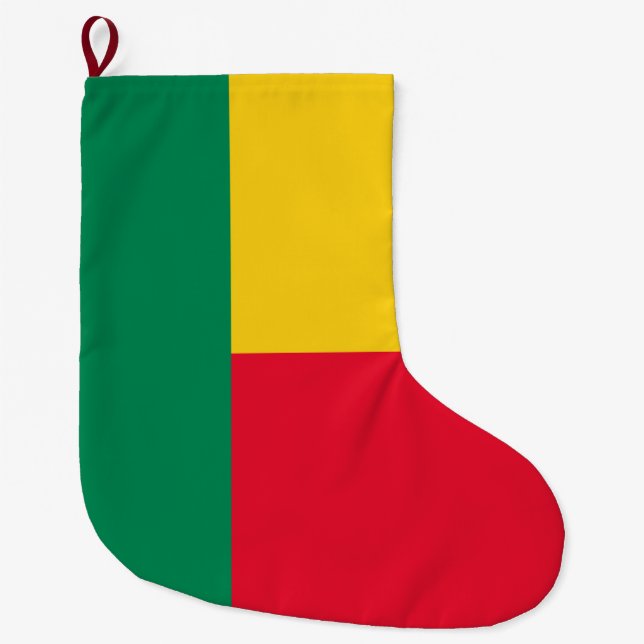 Flagga av Benin (Afrika) Stor Julstrumpa (Framsidan)