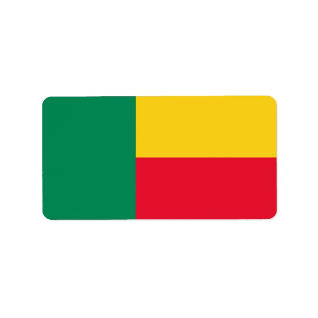 Flagga av Benin-etiketter Adressetikett (Framsidan)