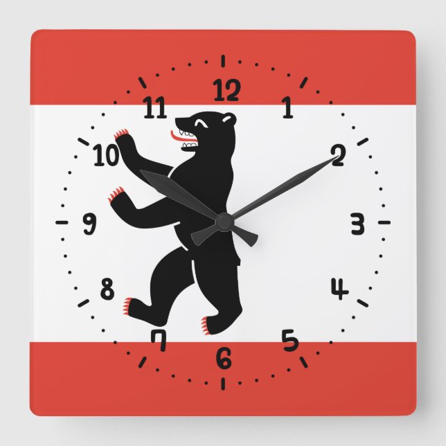 Flagga av Berlinmurens kölhus Fyrkantig Klocka (Framsida)