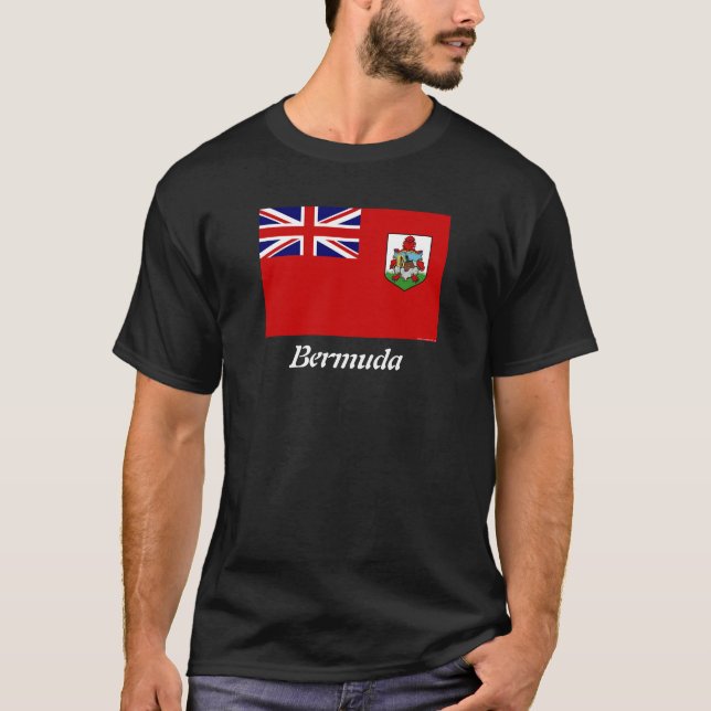 Flagga av Bermuda manar mörka T-tröja Tee Shirt (Framsida)