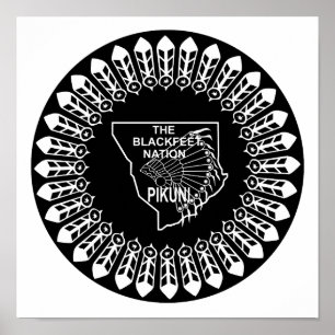 Flagga av Blackfoot Nation Poster