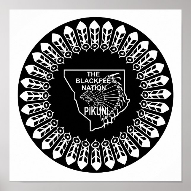 Flagga av Blackfoot Nation Poster (Framsidan)