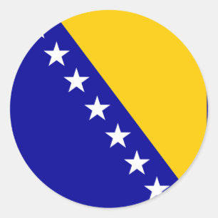 Flagga av Bosnien och Hercegovina Runt Klistermärke