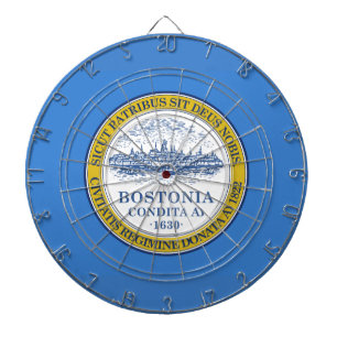 Flagga av Boston, Massachusetts Dartboard med Dart Darttavla