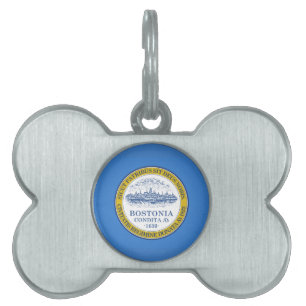 Flagga av Boston, Massachusetts Pet Tag ID-bricka Husdjur