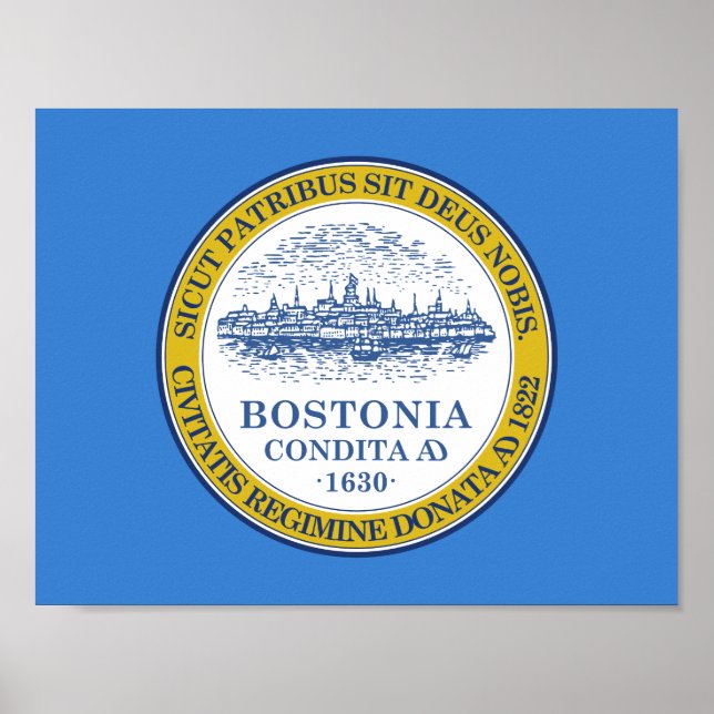 Flagga av Boston, Massachusetts Poster (Framsidan)