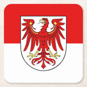 Flagga av Brandenburgs Pappra Underlägg Papper Kvadrat