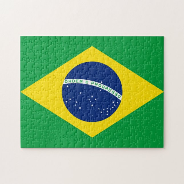 Flagga av Brasilien, brasilian Pussel (Horisontell)