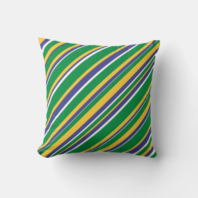 Flagga av Brasilien inspirerade färgadrandmönster Kudde (Framsida)