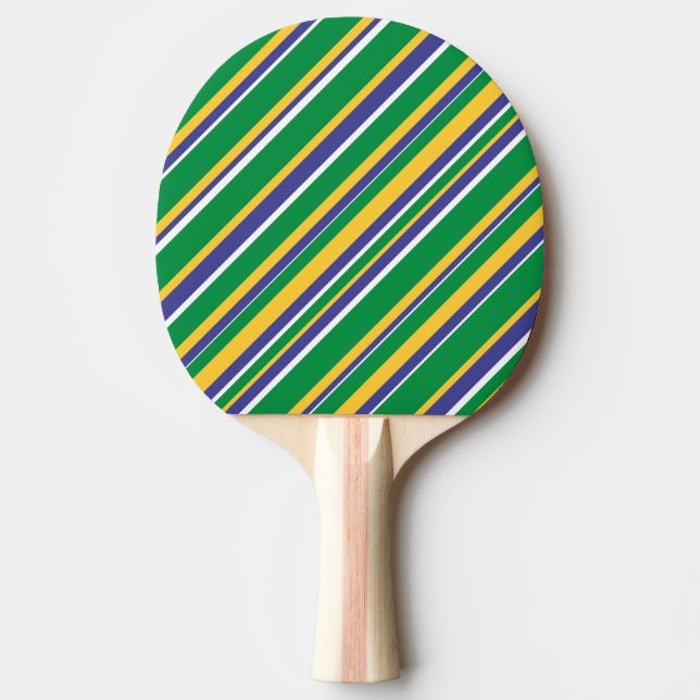 Flagga av Brasilien inspirerade färgadrandmönster Pingisracket (Framsidan)